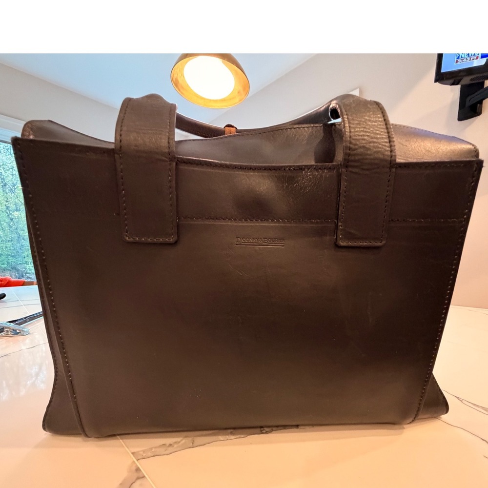 Dooney & Bourke Alto Executive Tote Black Leather Large Vintage Bag - Picture 2 of 14
